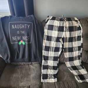 Old Navy Black and White Pajama Set